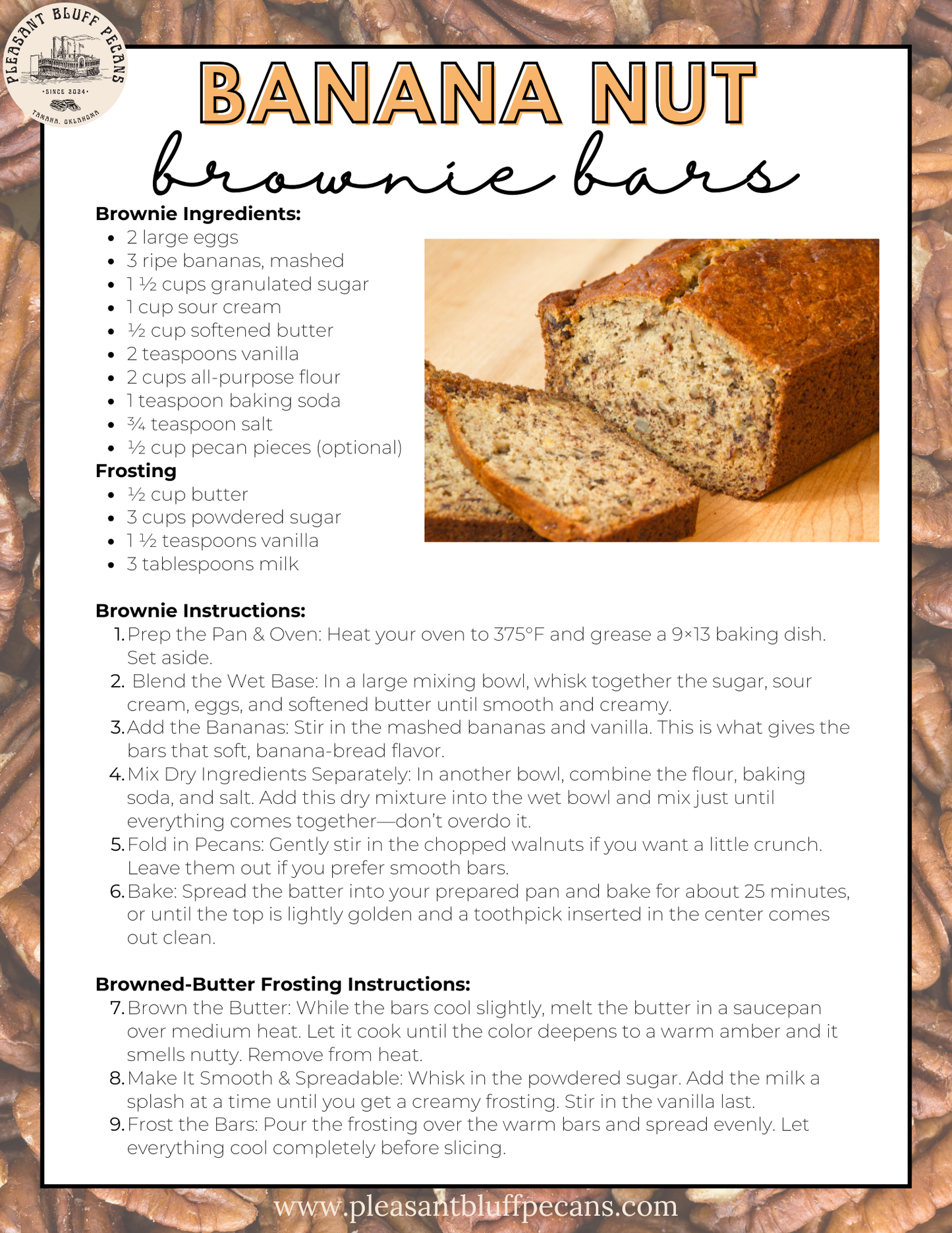 Banana Nut Brownie Bar Recipe