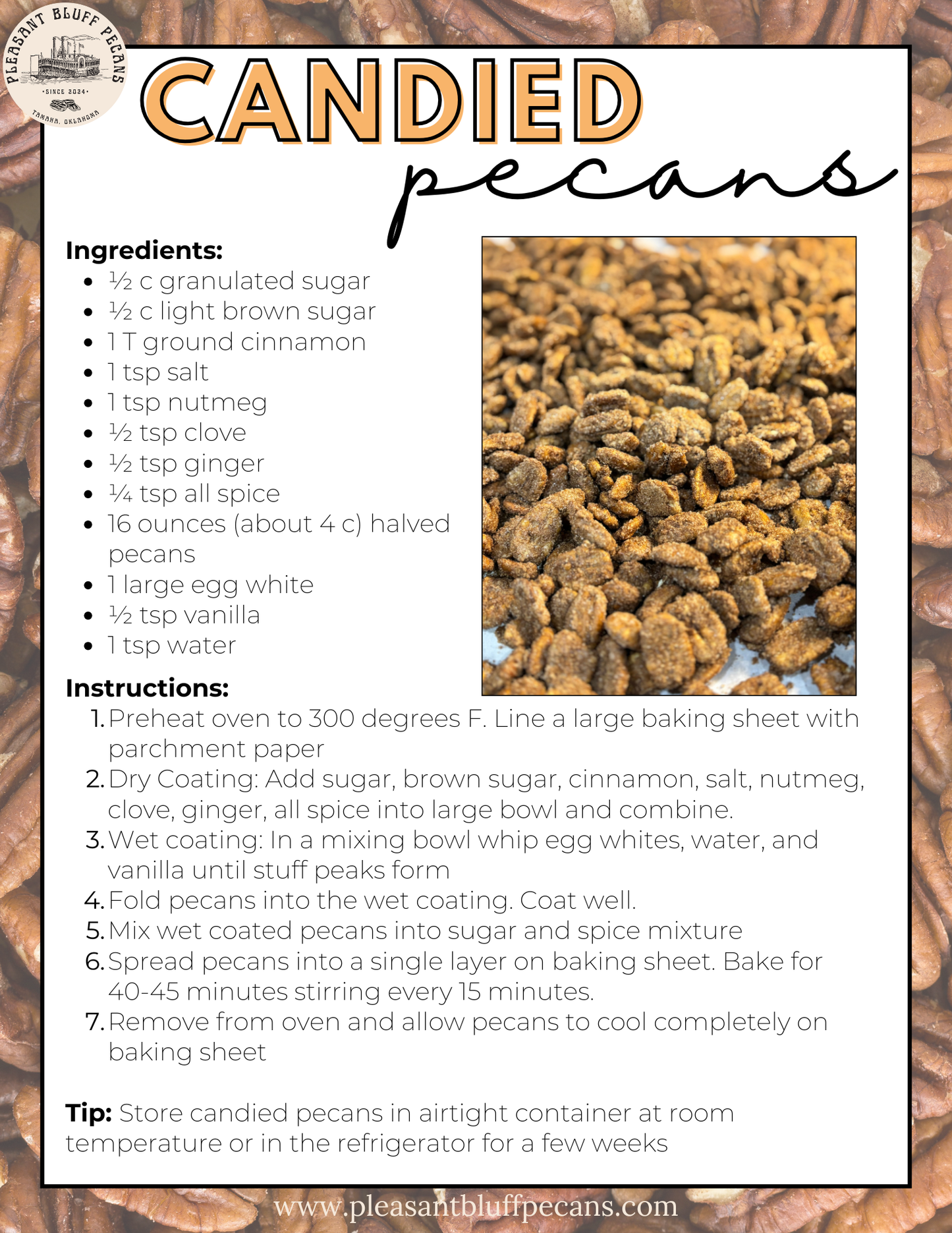 Free Candied Pecan Recipe Printable – Easy Holiday Snack Download